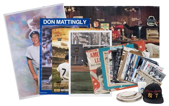 Lot of (35) New York Yankees Memorabilia Featuring Mickey Mantle & Don Mattingly